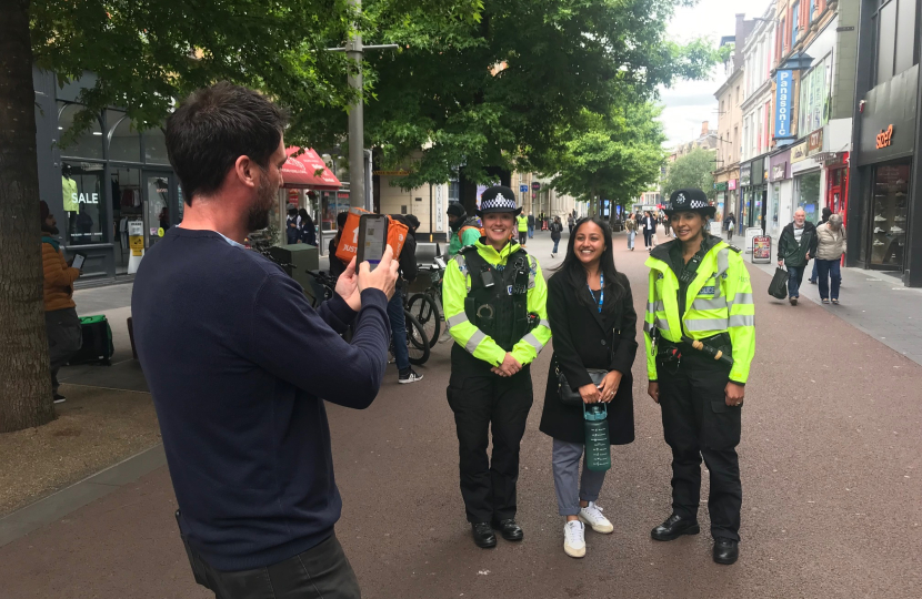 on patrol with selfie groupies